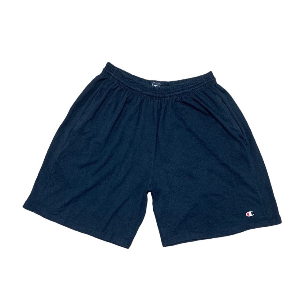 Vintage Champion Athletic Shorts Navy Embroidered Logo Elastic Waist Men’s XXL
